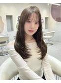 □ 韓国大宮顔周りレイヤーカットハッシュカットワンホンヘア