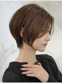表参道切りっぱなしボブミディアムボブグレージュカラー40代50代