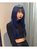 ボアップ 難波店(boappu) #プルエクステ#エクステ#ハイトーン#ブルー#ロングヘア