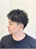 メンズビジネスショートツイストスパイラルパーマ理容室バーバー