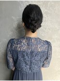 お呼ばれヘアセットパーティーヘアセットシニヨンアップスタイル