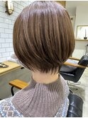 頭の形が綺麗に見える丸み小顔ショート川越/ボブ/白髪染め