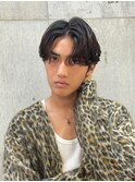 原宿センターパートフェザーパーマメンズパーマニュアンスパーマ