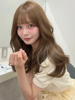 アイトーキョーエス 渋谷(AI TOKYO S)&nbsp;ブリーチなしダブルカラーヘーゼルベージュレイヤー髪質改善前髪