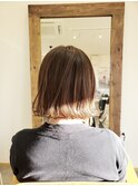 切りっぱなしボブ×アッシュベージュ