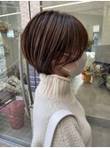脱・白髪染めハイライト 柔らかショート