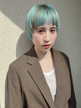 ニューヨークニューヨーク イオンスタイル東淀川店(NYNY) ショートヘア×ミントグリーン