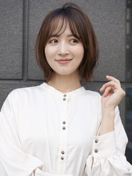 ガーデン オオタカノモリ(garden otakanomori) 大人の女性の簡単スタイリング外ハネショートボブ20代30代40代