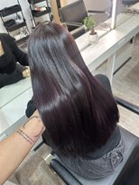 ブレンド 渋谷(BLend)&nbsp;黒髪ボブルフネビージュ小顔ワンレンスペインカール