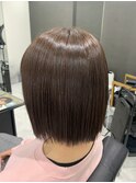 切りっぱなしボブ×ラベンダーアッシュ