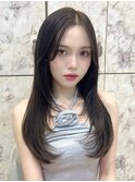 アッシュカラー×ウェーブヘア[韓国/前髪/新宿/レイヤーカット]