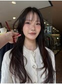 ロングレイヤー顔まわりレイヤー2wayバングシースルーバング