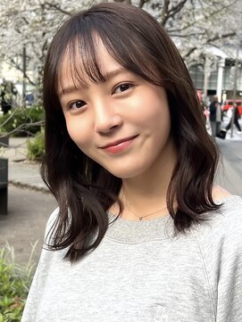 ローネス ギンザ(LONESS ginza) オリーブベージュ酸性前髪ストレート春カラーミディアムレイヤー