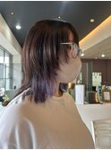 ウルフカット◆インナーカラー ラベンダー