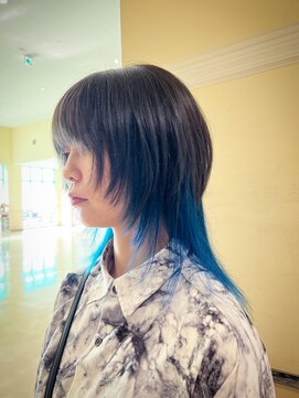 デザイニングヘアードゥ(designing hair Deux) レイヤーロングウルフインナーブリーチ特殊カラー
