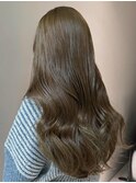 ミディアムロングレイヤーカットブリーチなしダブルカラー心斎橋