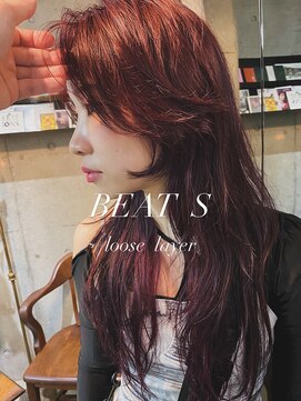 ビートス(BEAT S) 【BEAT S】　ブリーチなし/ワインレッド/ロング/伏見/矢場町/栄