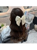 ねじりハーフアップ