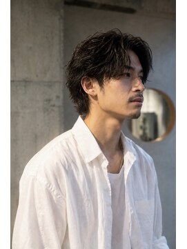 キュー(Cue_) メンズ大人マッシュウルフソフトツイストニュアンスパーマ