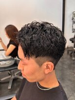 エクファ ヘア リゾート 大津 瀬田店(ex-fa hair resort)&nbsp;ミルクティーブロンド/ダークブルー/デジタルパーマ/大津/瀬田