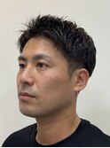 清潔感メンズ刈り上げマッシュショートグレージュ秋カラー