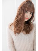 ＊LOREN＊春らしいピンクベージュ♪抜け感ほつれウェーブ