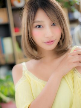 カバーヘア ブリス 上尾西口店(COVER HAIR bliss) 前下がりミディアムボブ外国人風暖色系カラーh上尾20代30代40代!