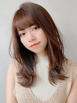 ベビーバングボブルフナチュラルカールビターショコラベージュ