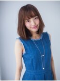 デザインカラー/シルキーベージュ/グレージュカラー/斜めバング