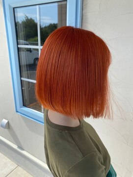 ニコ ヘアリラクゼーション(Nico hair relaxation) 派手髪カジュアル可愛いオレンジカラー 大人可愛いハニボブ