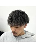 メンズ ツイストパーマ ホワイトメッシュ 【RANDY】
