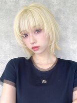 オーバーヘアー 所沢店(over hair) 【overhair】外ハネボブ×顔周りレイヤー×ブリーチ×ハイトーン