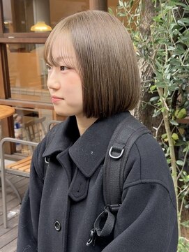 ラミエバイメルト 下北沢(lamie by melt) 花田ボブブリーチなしダブルカラー下北沢オリーブグレー小顔韓国