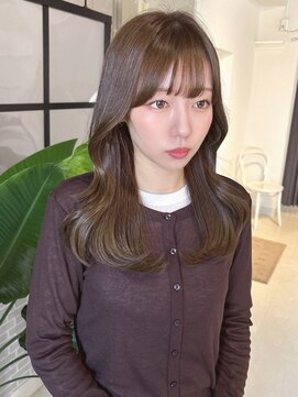 アンニュ(annuy) 透明感カラー ベージュ 顔周りカット 韓国ヘア 前髪カット
