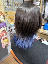 ヲタクに美容室は難しい。&nbsp;ウルフ×ブルーインナーカラー