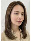 ☆小顔前髪ワンカールレイヤーカット黒髪ネビージュボブルフ☆