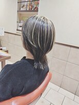 ネオリーブチノ 登戸店(Neolive cino) 【コントラストハイライト】 ミディアム ウルフ