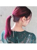 bibito    モードなツートンブリーチ インナーカラー　ボルドー