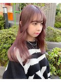 シースルー前髪_ショコラピンク_エアストレート_ピンクベージュ3