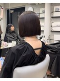 切りっぱなしボブ縮毛矯正ミニボブ