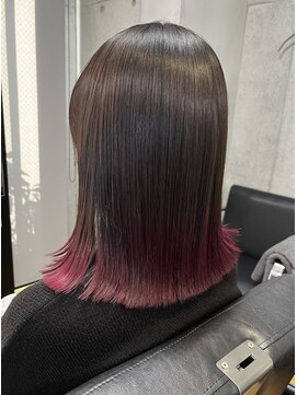 ノーブル(noubl) つや髪ミディアム　グラデーションピンク