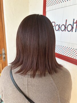 パディントン(Paddington) 肩ギリボブは外ハネスタイルが吉◎ピンクブラウンで艶感☆