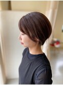 ショートボブ/前下がりショート/ブラウンカラー