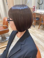 オリーブスバイネオリーブ(Olive's by neolive)&nbsp;ボブルフ_ネビージュ_小顔_ワンレン_黒髪_白髪ぼかし_前髪　V