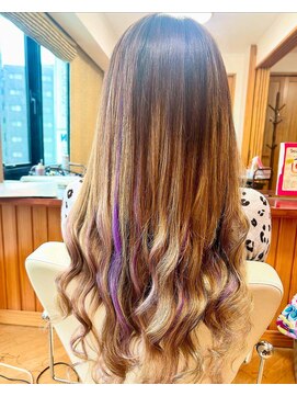 エクステンション クーチャー(Extention Cu'cha) 紫×黒メッシュ