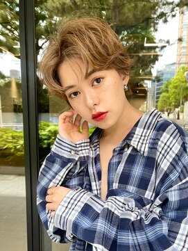 ギークス(GEEKS) 【GEEKS渋谷】ミルクティーベージュ/春ヘア/マッシュウルフ/小顔