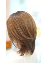 ネス(NESS)&nbsp;ハイライトの入ったイエローオレンジのレイヤースタイル35