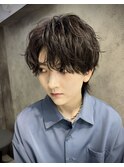 無造作パーマ マッシュウルフ