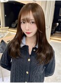 10代20代顔周り韓国ワンホンレイヤー髪質改善スモーキーブラウン