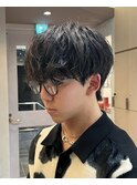 men's/メンズ/リバースセンターパート/黒染め/シャドウパーマ9
